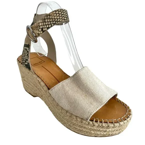 DOLCE VITA Lesly Espadrille Platform Sandal in Tan & Snake Print Women's Sz. 8.5 - Picture 2 of 14